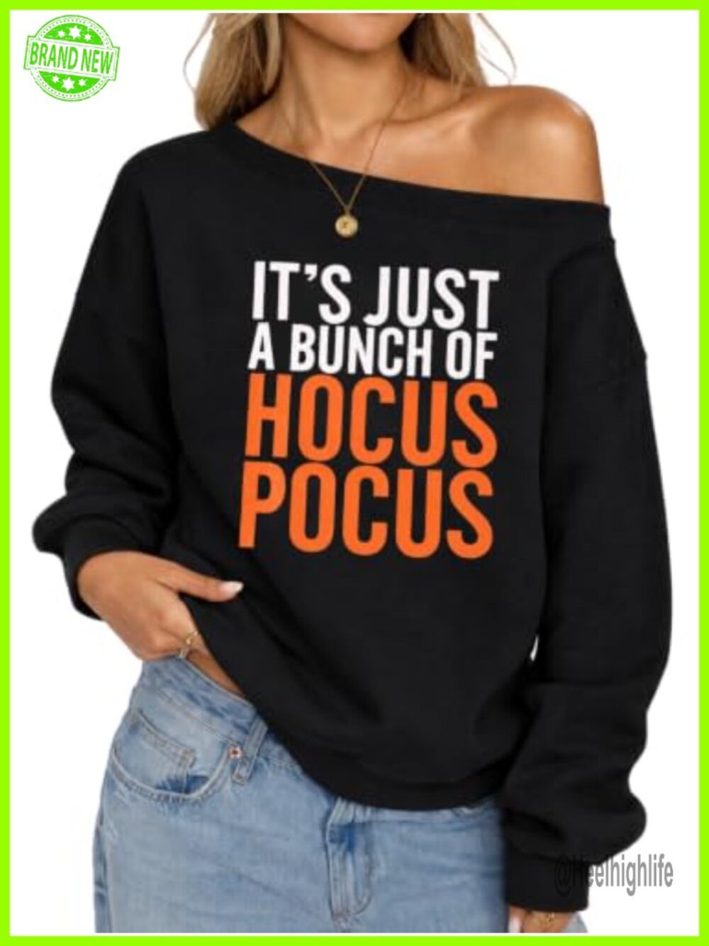 Hocus Pocus Sweatshirt Women Halloween Off Shoulder Pullover Top